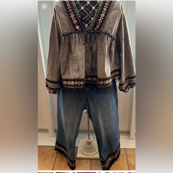 Free people blouse baby doll size large UNIQUE 😉 - Picture 7 of 16